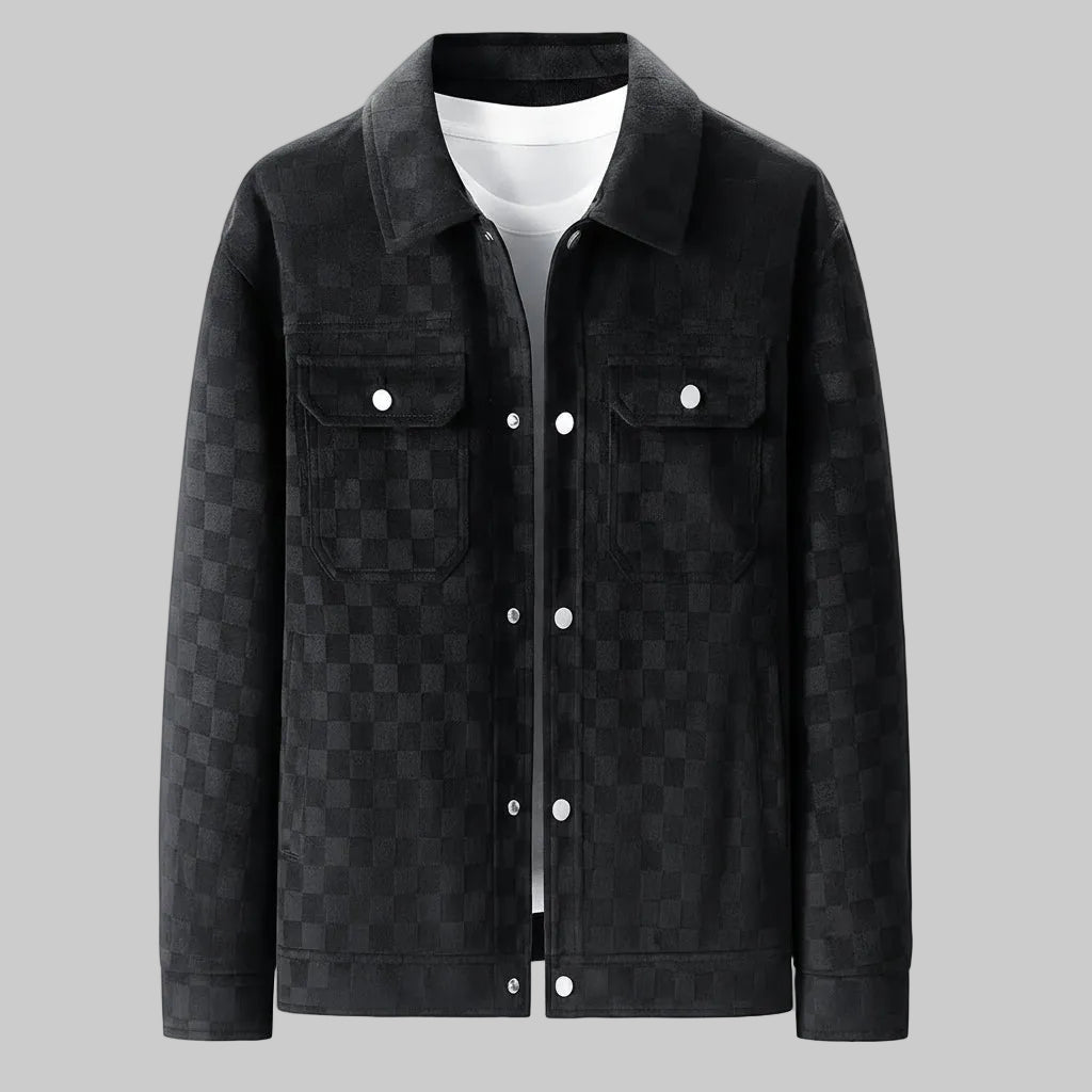 Mavrick | Tailored Checkered Suede Jacket for Modern Elegance 1