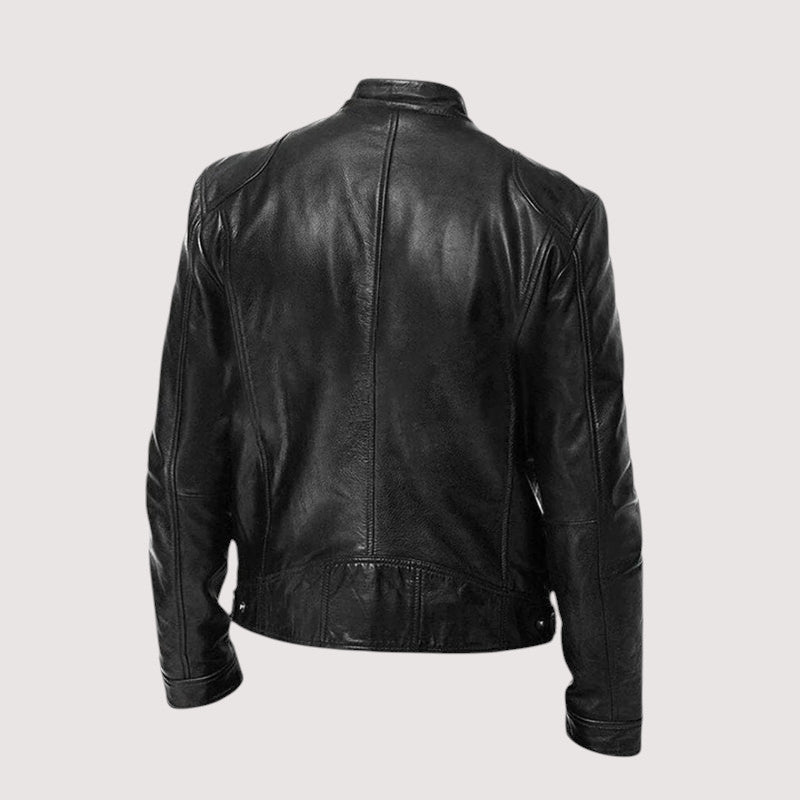 Mitchell | Classic Black Leather Bomber Jacket for Timeless Style and Comfort 2