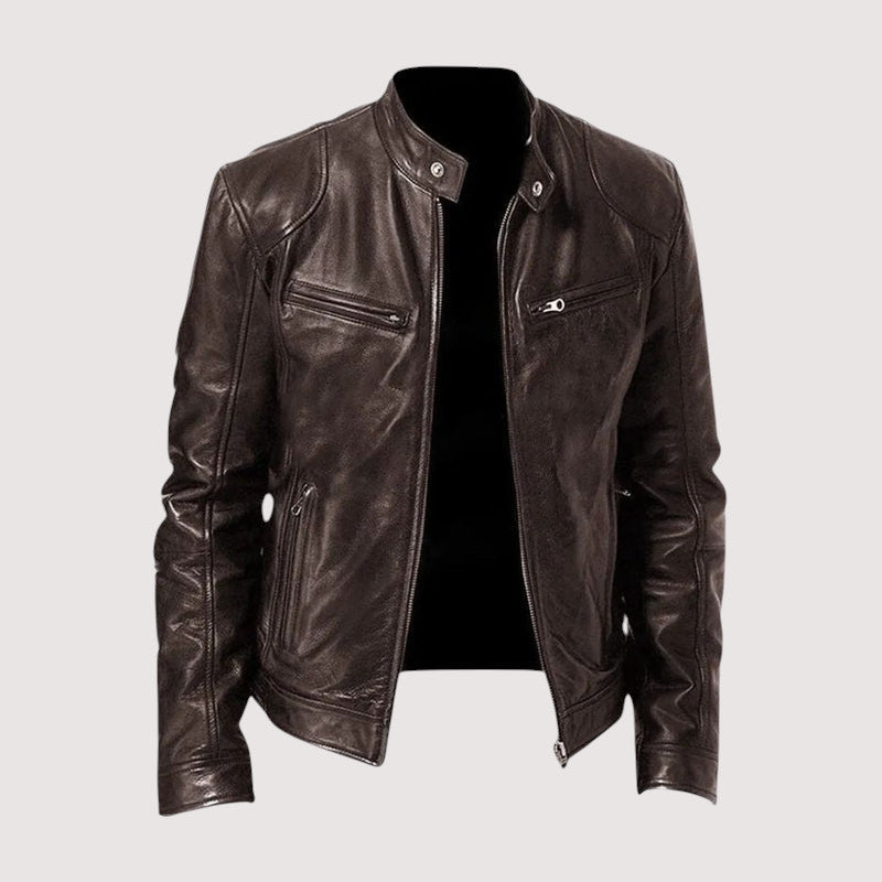 Mitchell | Classic Black Leather Bomber Jacket for Timeless Style and Comfort 5