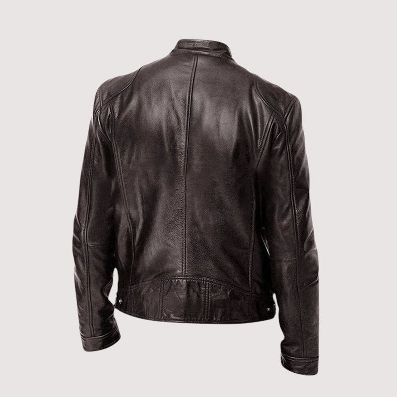 Mitchell | Classic Black Leather Bomber Jacket for Timeless Style and Comfort 6