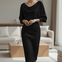 Moira | Elegant White Midi Dress with Long Sleeves for Timeless Sophistication 2