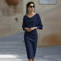 Moira | Elegant White Midi Dress with Long Sleeves for Timeless Sophistication 7