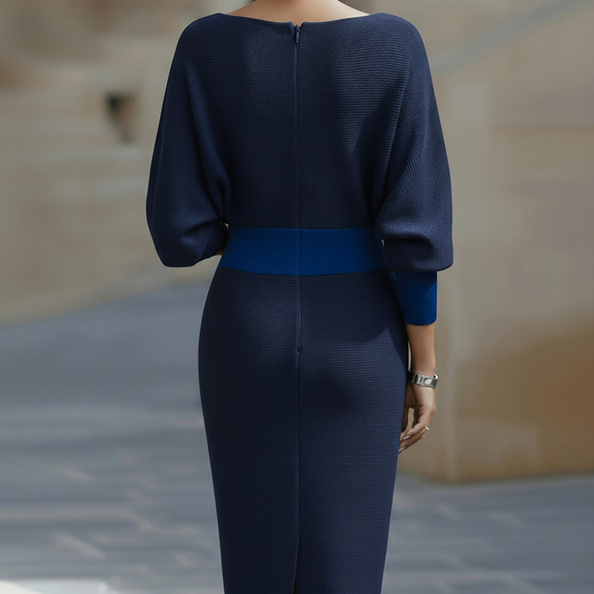 Moira | Elegant White Midi Dress with Long Sleeves for Timeless Sophistication 8