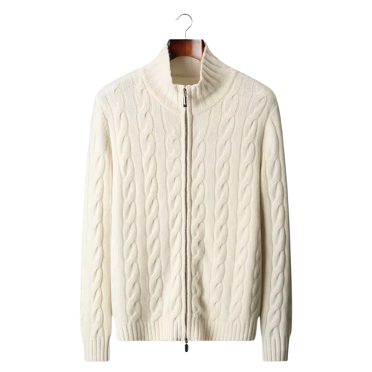 Simon | Men’s Dual Zip Cable Cardigan