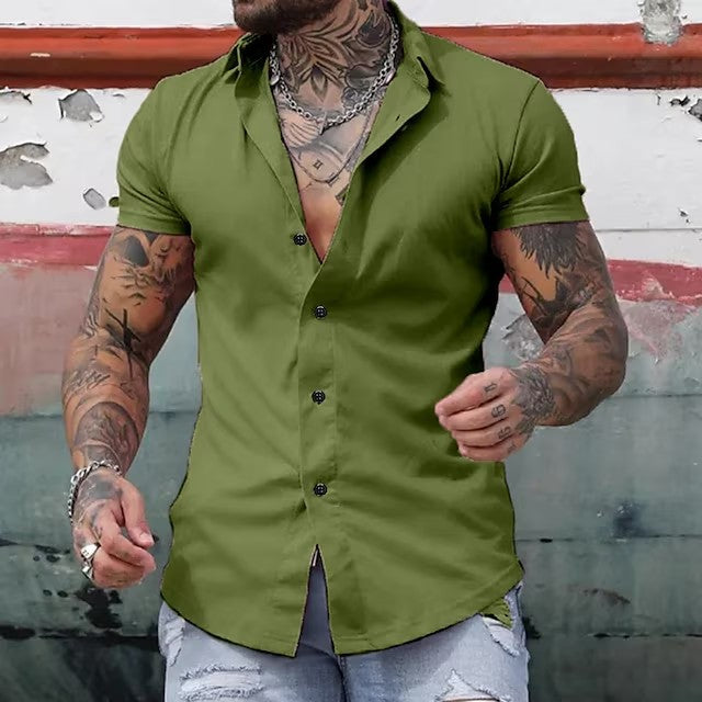 ModuFit | Men’s Tailored Muscle Fit Shirt Sharp Short Sleeve
