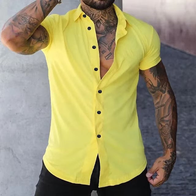 ModuFit | Men’s Tailored Muscle Fit Shirt Sharp Short Sleeve