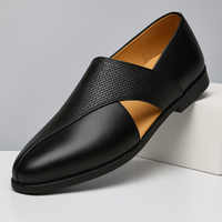 Panache | Sleek Black Loafers with Textured Weave for Effortless Elegance 9