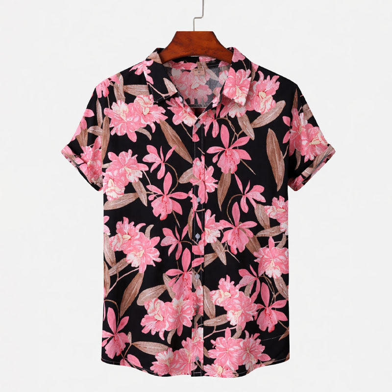 IslandTone | Floral Pattern Short Sleeve Shirt Contemporary Warm Weather Top