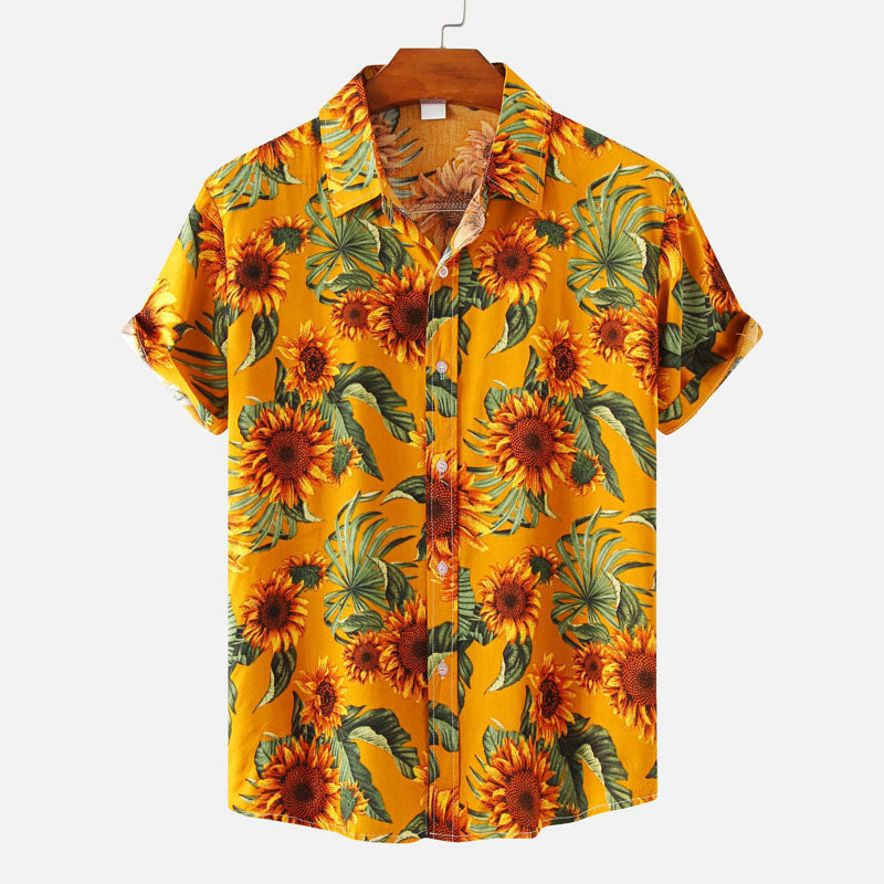 IslandTone | Floral Pattern Short Sleeve Shirt Contemporary Warm Weather Top