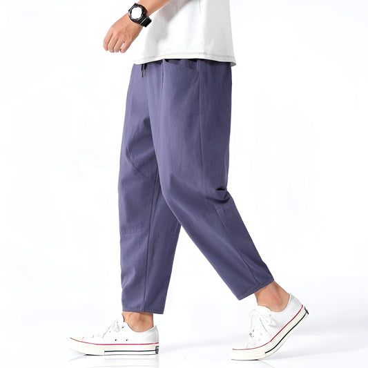 Brooklyn | Cropped Cotton Linen Drawstring Pants