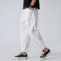 Zachary | Cropped Cotton Linen Drawstring Pants