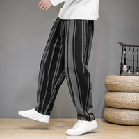Bryan | Striped Cropped Cotton Linen Pants