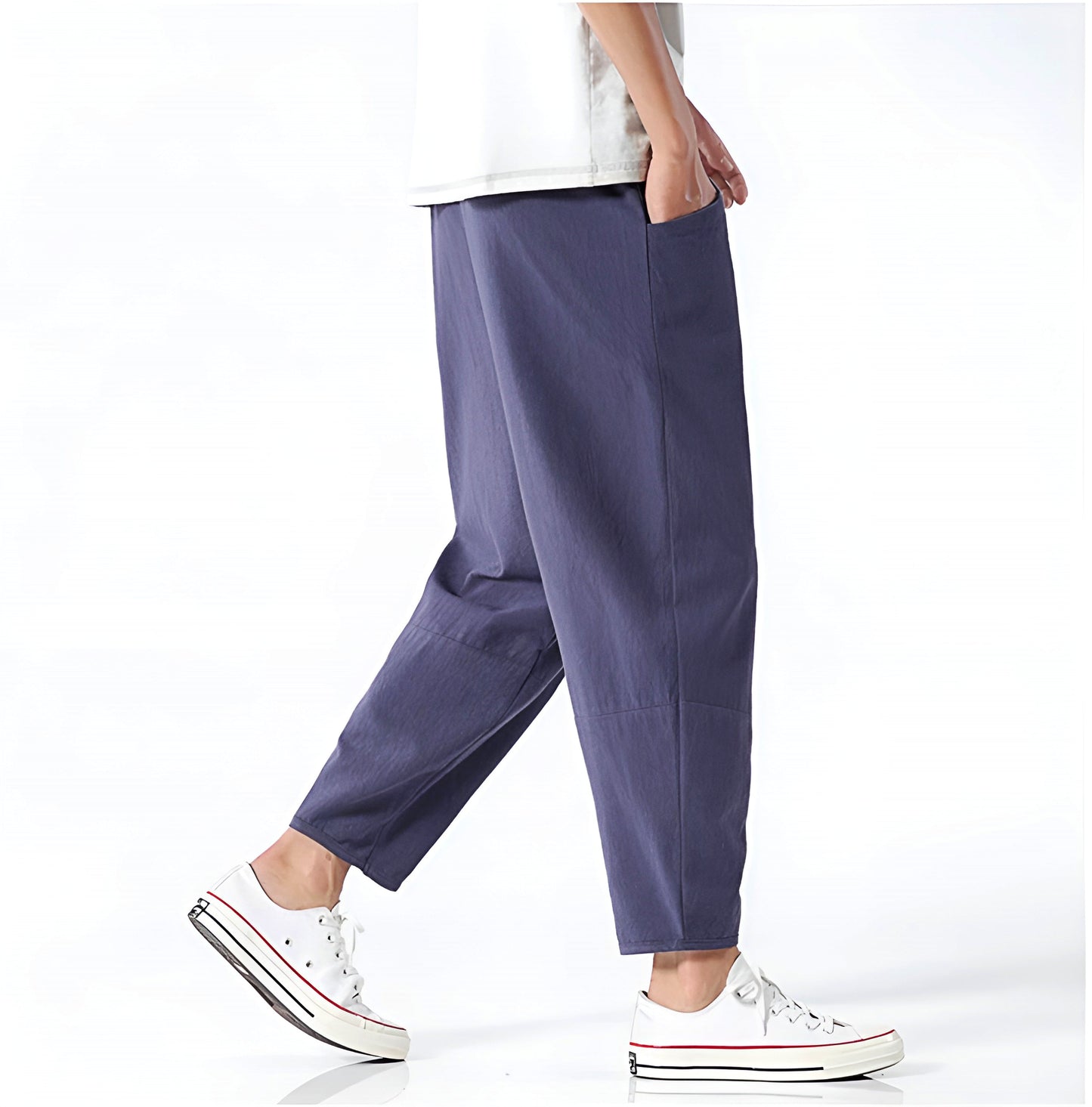 Zachary | Cropped Cotton Linen Drawstring Pants
