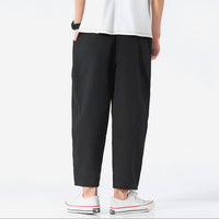 Zachary | Cropped Cotton Linen Drawstring Pants