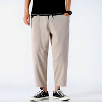 Zachary | Cropped Cotton Linen Drawstring Pants