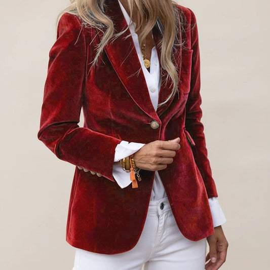 Sophia | Classic Notched Lapel Blazer in High-Quality Fabric for Effortless Elegance 0