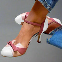 Classic Bow Strap Mid Heel Pumps