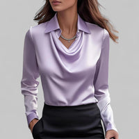 Theresa - Elegant Women's Blouse with Shawl Collar in Luxurious Satin 3