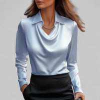 Theresa - Elegant Women's Blouse with Shawl Collar in Luxurious Satin 5