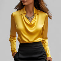 Theresa - Elegant Women's Blouse with Shawl Collar in Luxurious Satin 6