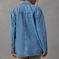 Women’s Blue Long Lapel Denim Jacket