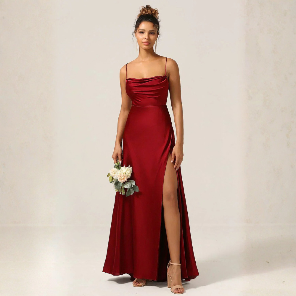 Women’s Long Evening Dress with Open Back