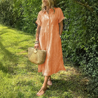 Women’s Striped Shirt Maxi Dress