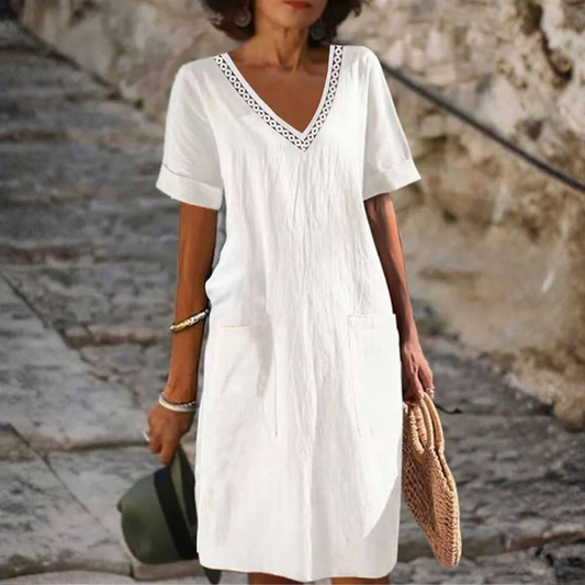 | Women’s Summer V Neck Straight Dress