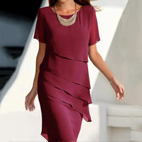 Elegant Asymmetrical Midi Dress Modern Chic Occasion Wear