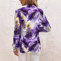Women’s Abstract Marble Swirl Blouse Chic Office to Evening Top