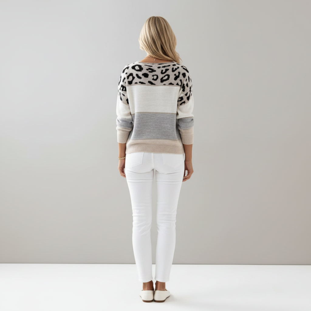 Zafira | Chic Leopard Knit Sweater with Soft Feel