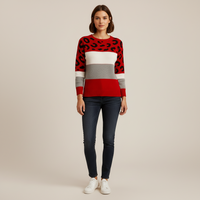 Viola | Color Block Leopard Print Knit Sweater for Effortless Style and Comfort 5