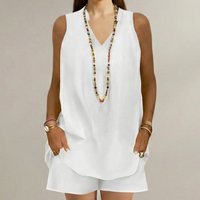 | Women’s Two Piece Set with Sleeveless Tunic and Shorts