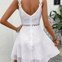 Embroidered Strapless Floral Dress with Long Sleeves