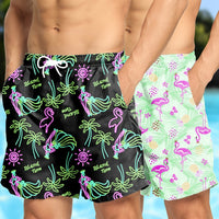 Tropical Board Shorts for Men Drawstring Lightweight Swimwear
