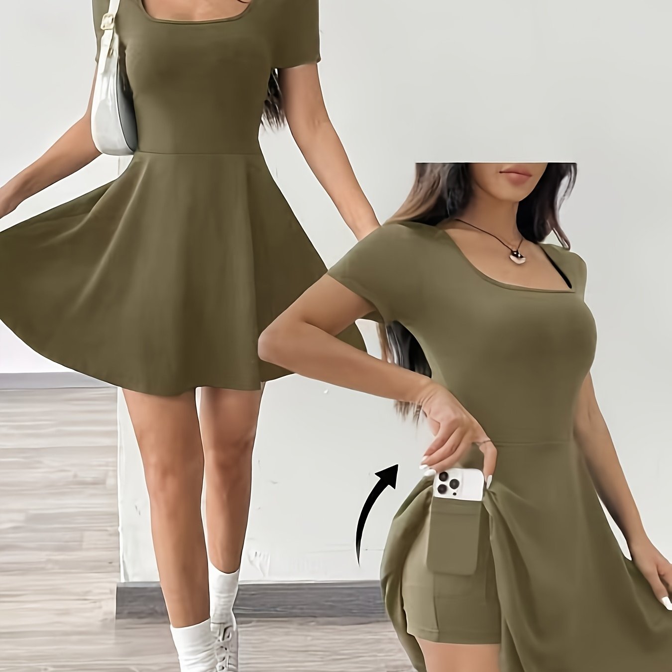 Contemporary Bodycon Dress with Sharp Cut