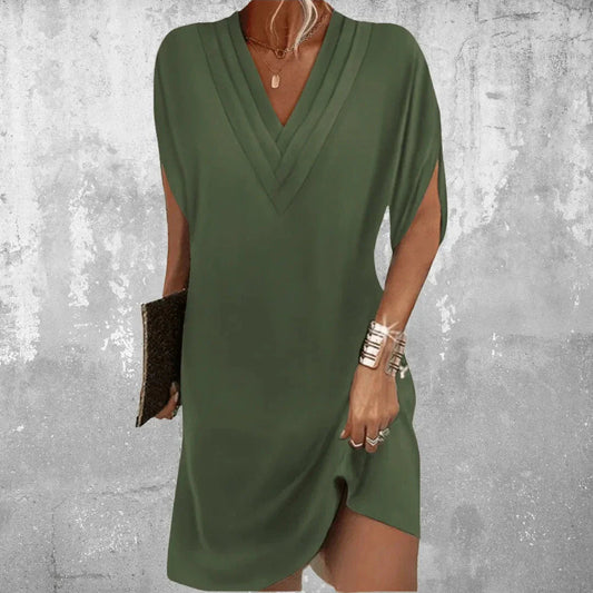 Elegant V-Neck Shift Dress