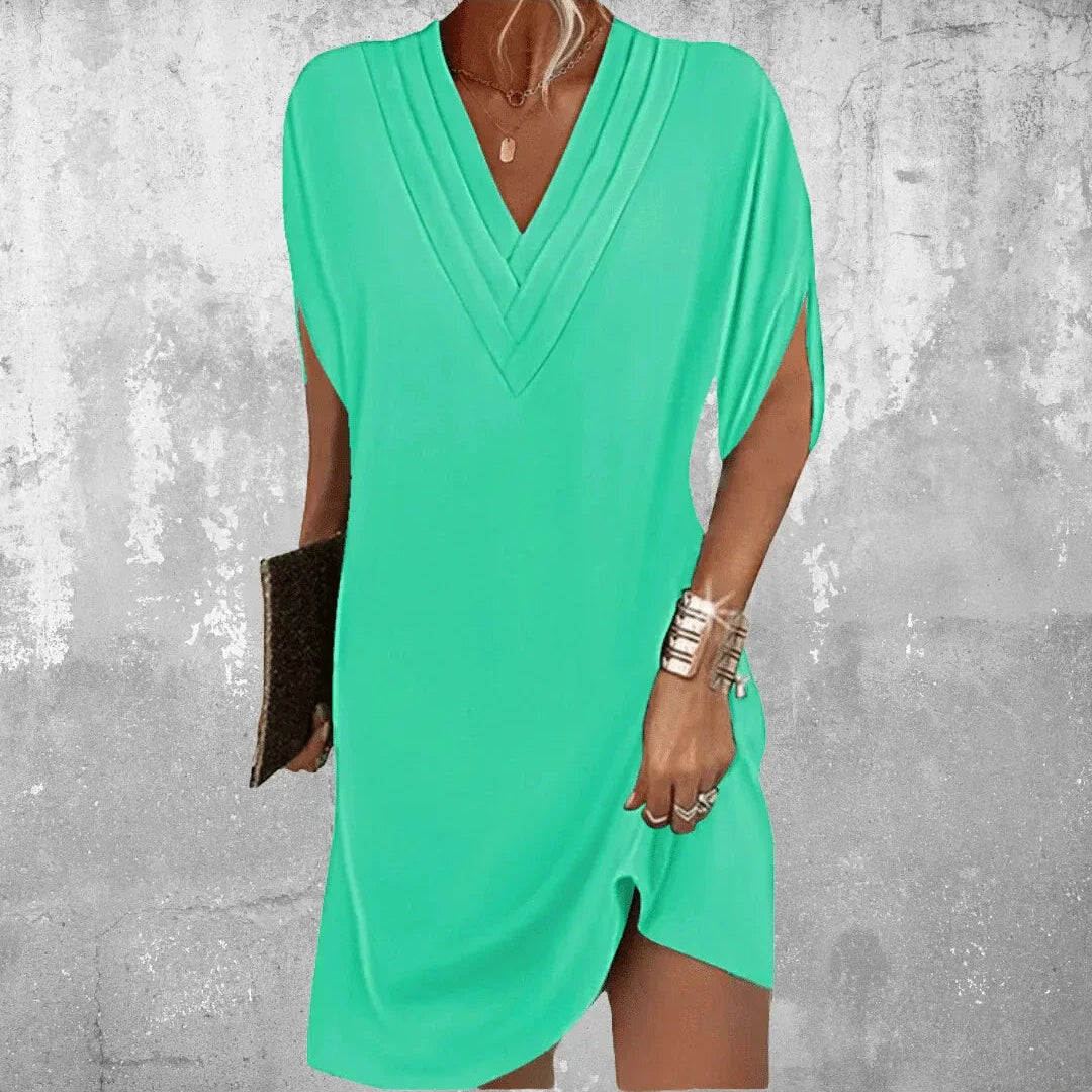 Elegant V-Neck Shift Dress
