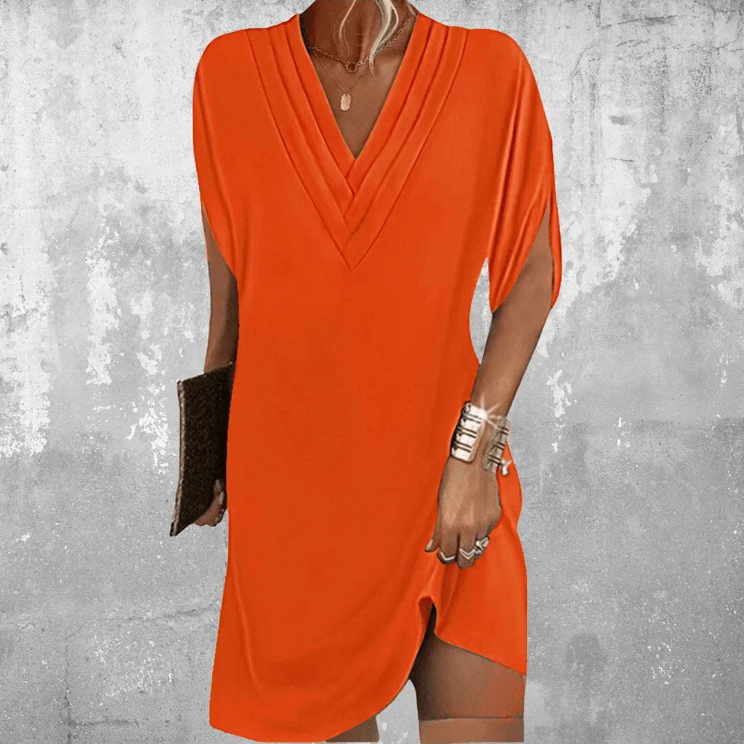 Elegant V-Neck Shift Dress