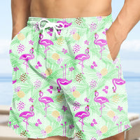 Tropical Board Shorts for Men Drawstring Lightweight Swimwear