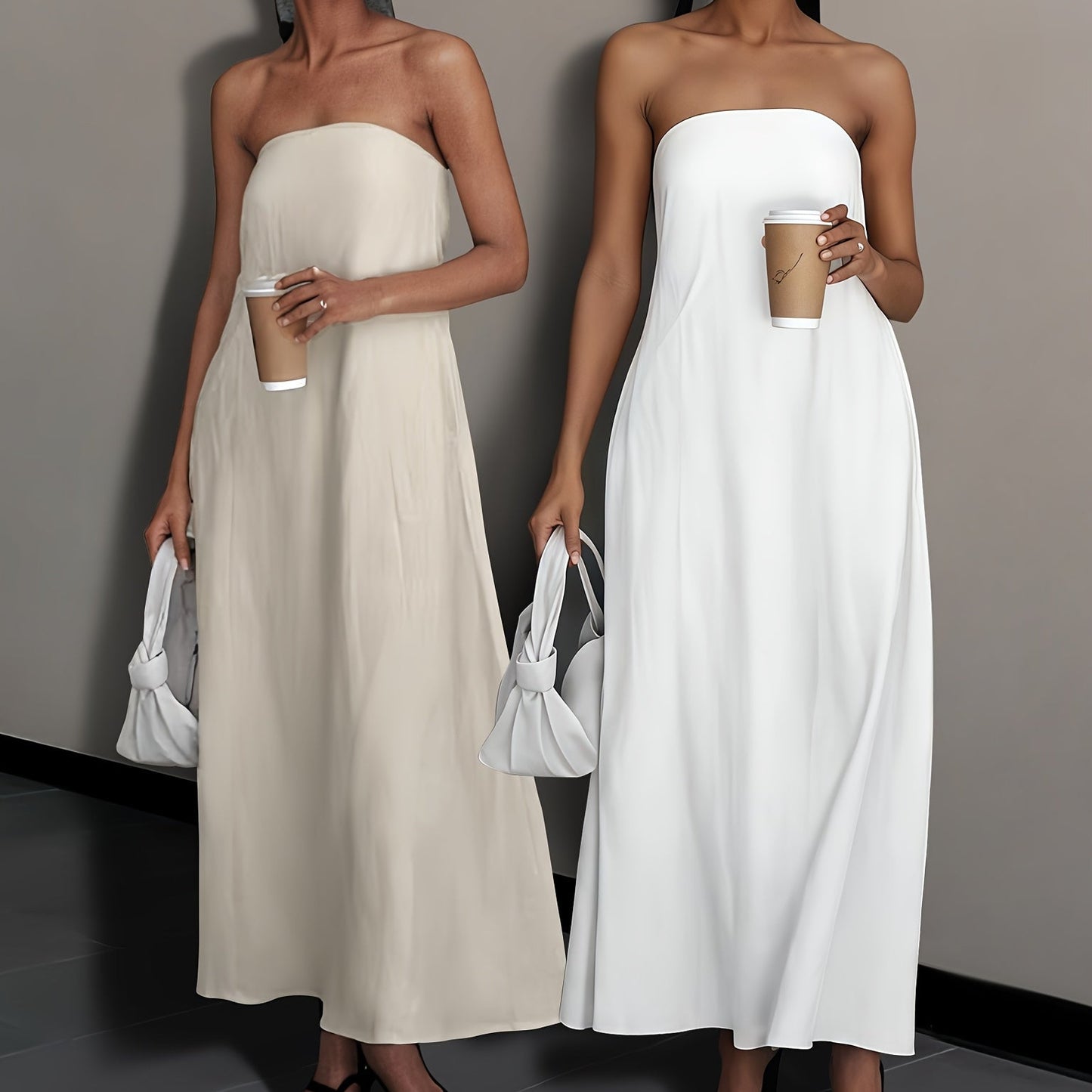 Elegant Backless Linen Dress, Women's High Waist Maxi, Summer Collection