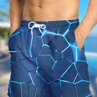 Tropical Board Shorts for Men Drawstring Lightweight Swimwear
