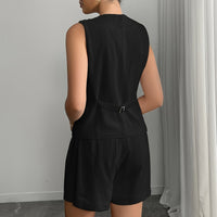 | Women’s Elegant Casual Vest and Shorts Set