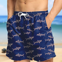 Tropical Board Shorts for Men Drawstring Lightweight Swimwear