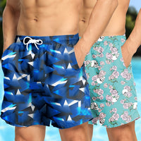 Tropical Board Shorts for Men Drawstring Lightweight Swimwear