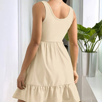 Ruffled Lychee Leaf Off-Shoulder Beach & Resort Dress for Women