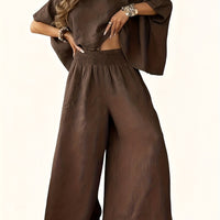 Women’s Casual Off-Shoulder Long Sleeve Top and Pants Set