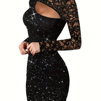 Hollow-Out Slim Fit Hip-Wrapping Dress Elegant Bodycon