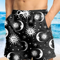 Tropical Board Shorts for Men Drawstring Lightweight Swimwear