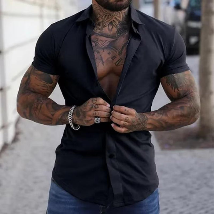 ModuFit | Men’s Tailored Muscle Fit Shirt Sharp Short Sleeve